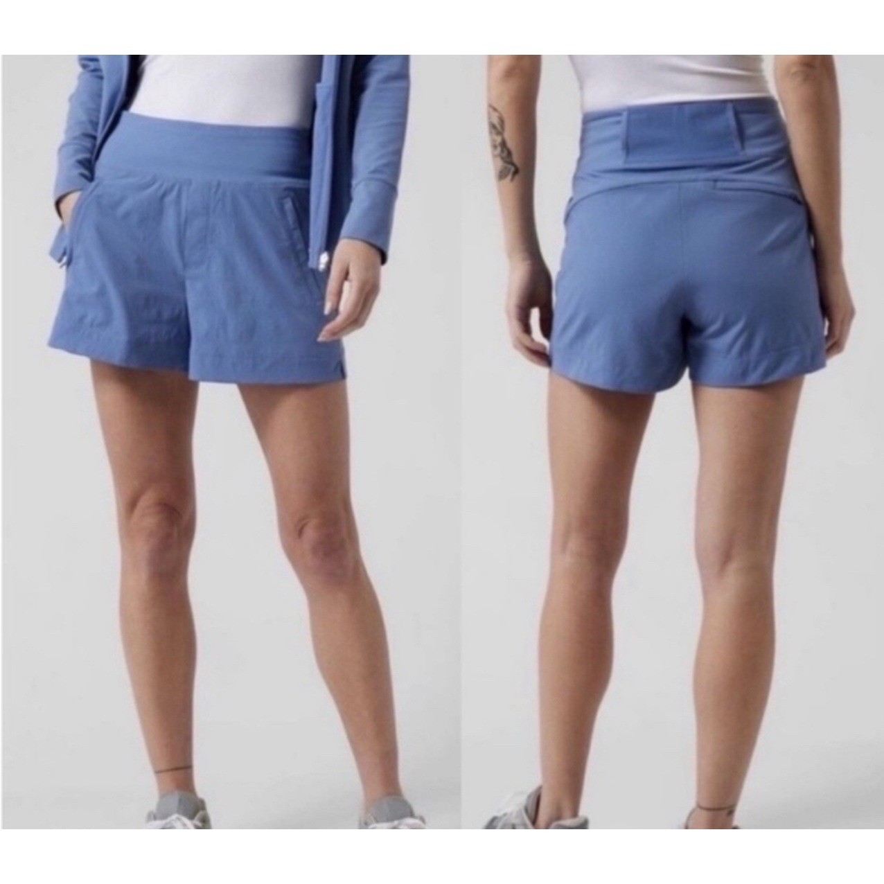 Athleta Trekkie North Short in Cottage Blue Pull-on Tech Shorts Women's sz. 6