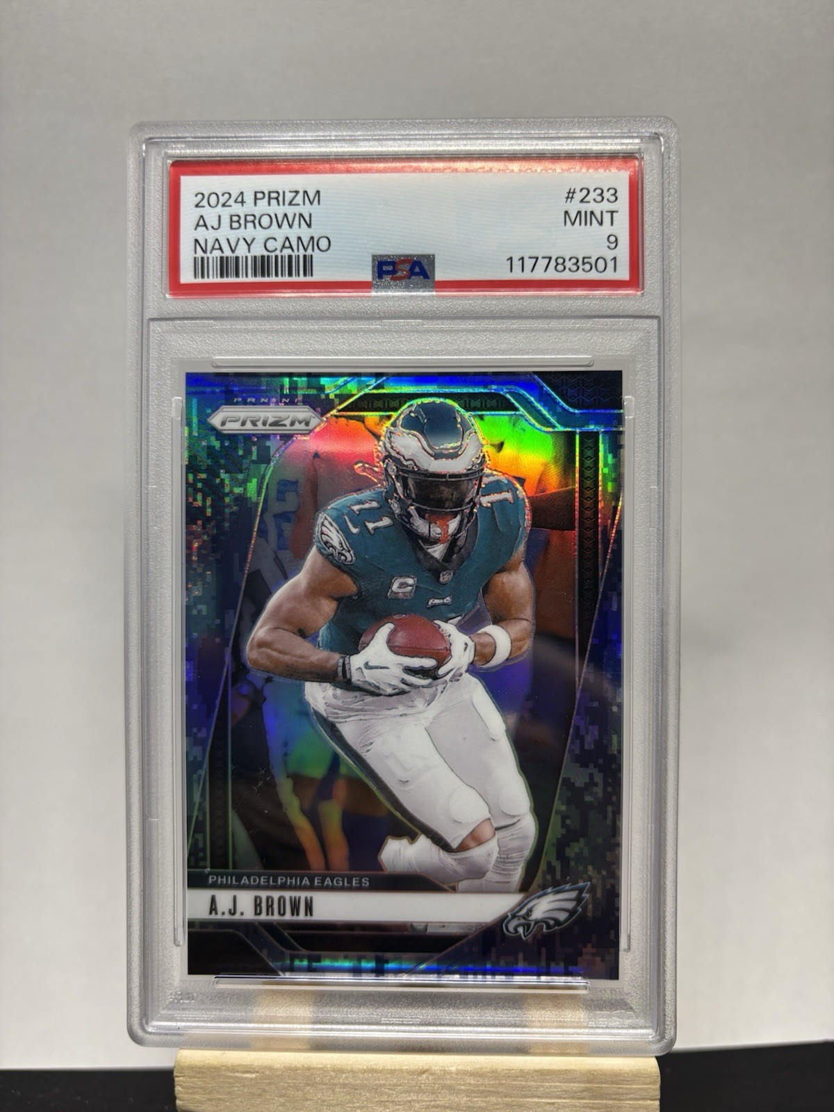 2024 Panini Prizm A.J. Brown #233 Navy Camo Prizm /25