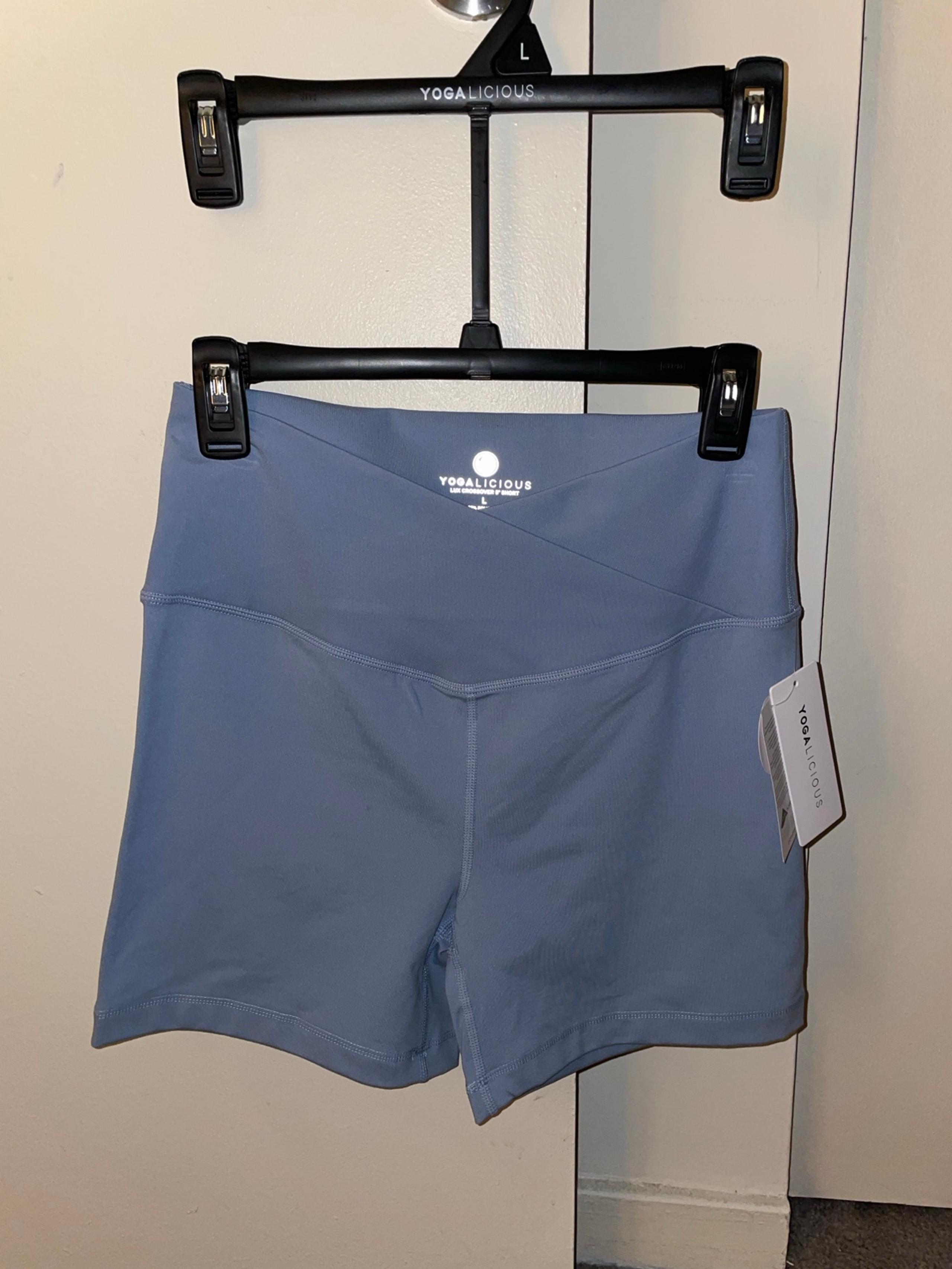 Yogalicious light blue biker shorts
