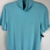 NEW Lauren Ralph Lauren Silk Cotton Turtle Neck Sweater Short Sleeve L Blue 1189