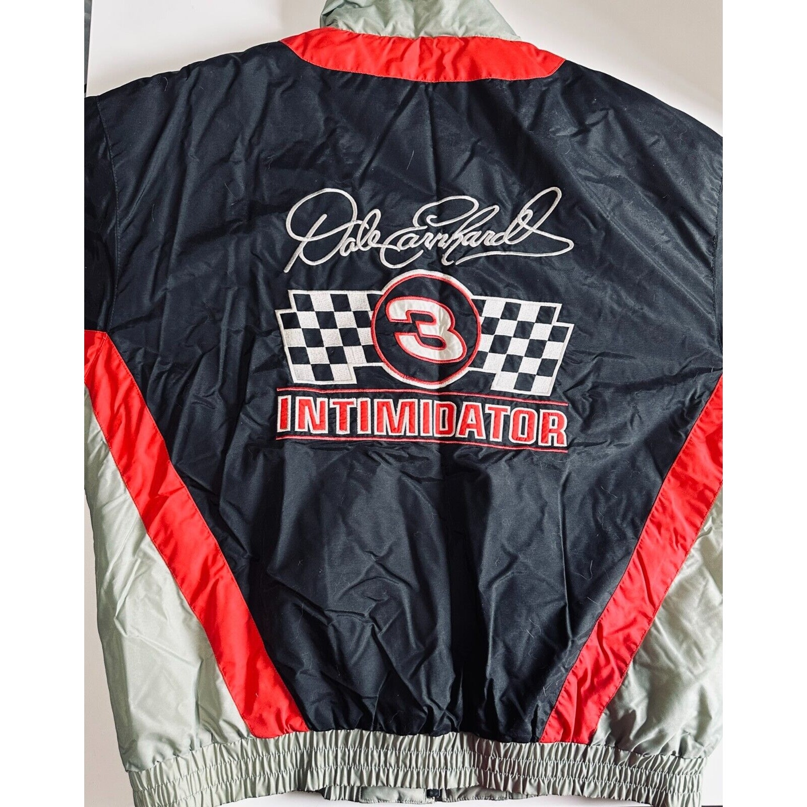 Nutmeg Chevrolet Racing Jacket Men's XL Black/Gray Earnhardt Intimidator Nylon