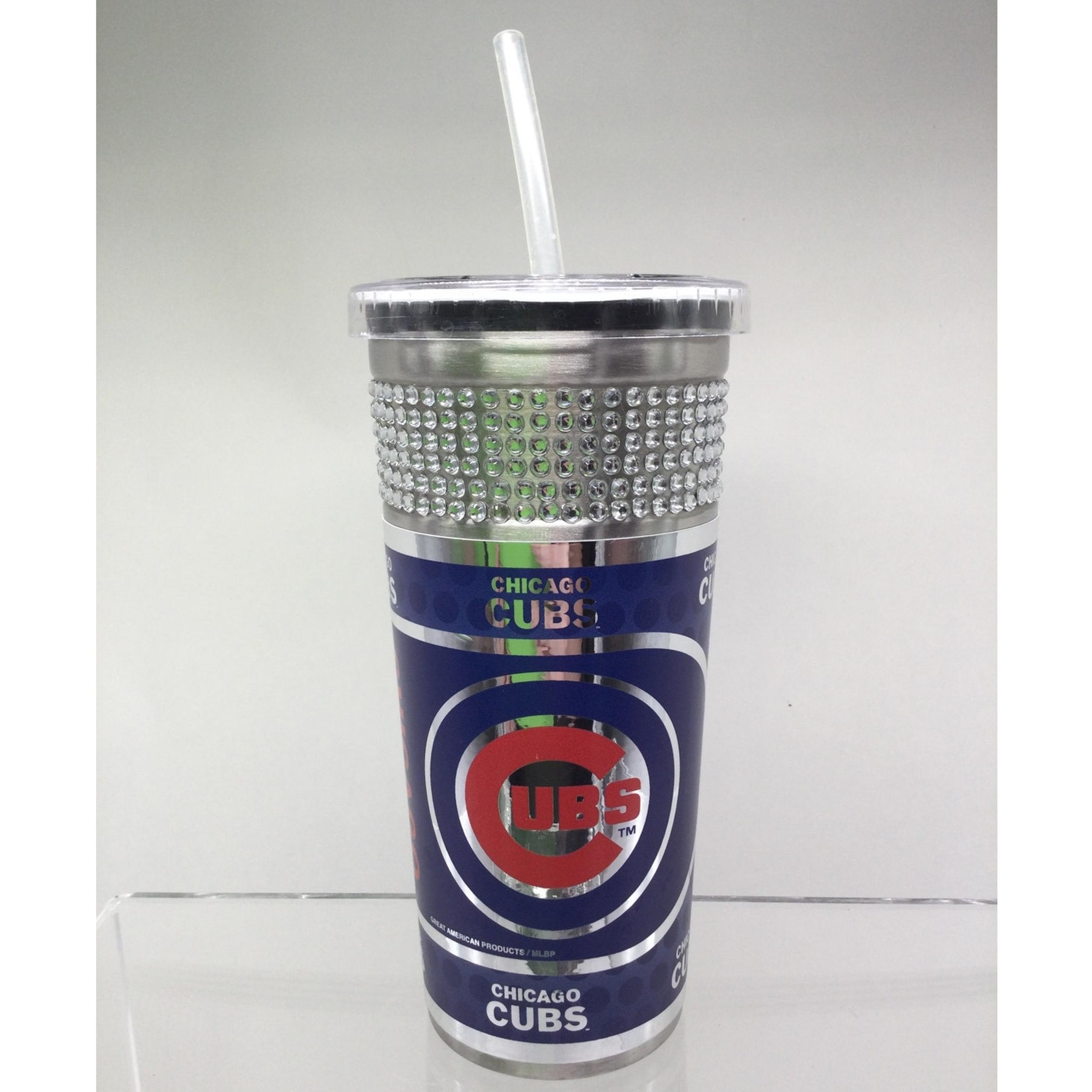MLB Chicago Cubs Blinged Cup with lid and straw 14 oz