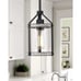 Farmhouse Glass Pendant Light Fixtures White Wood Pendant Light HANASS Open Box