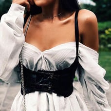 Sexy Underbust Faux Leather Waist Belt Elastic Corset Harness