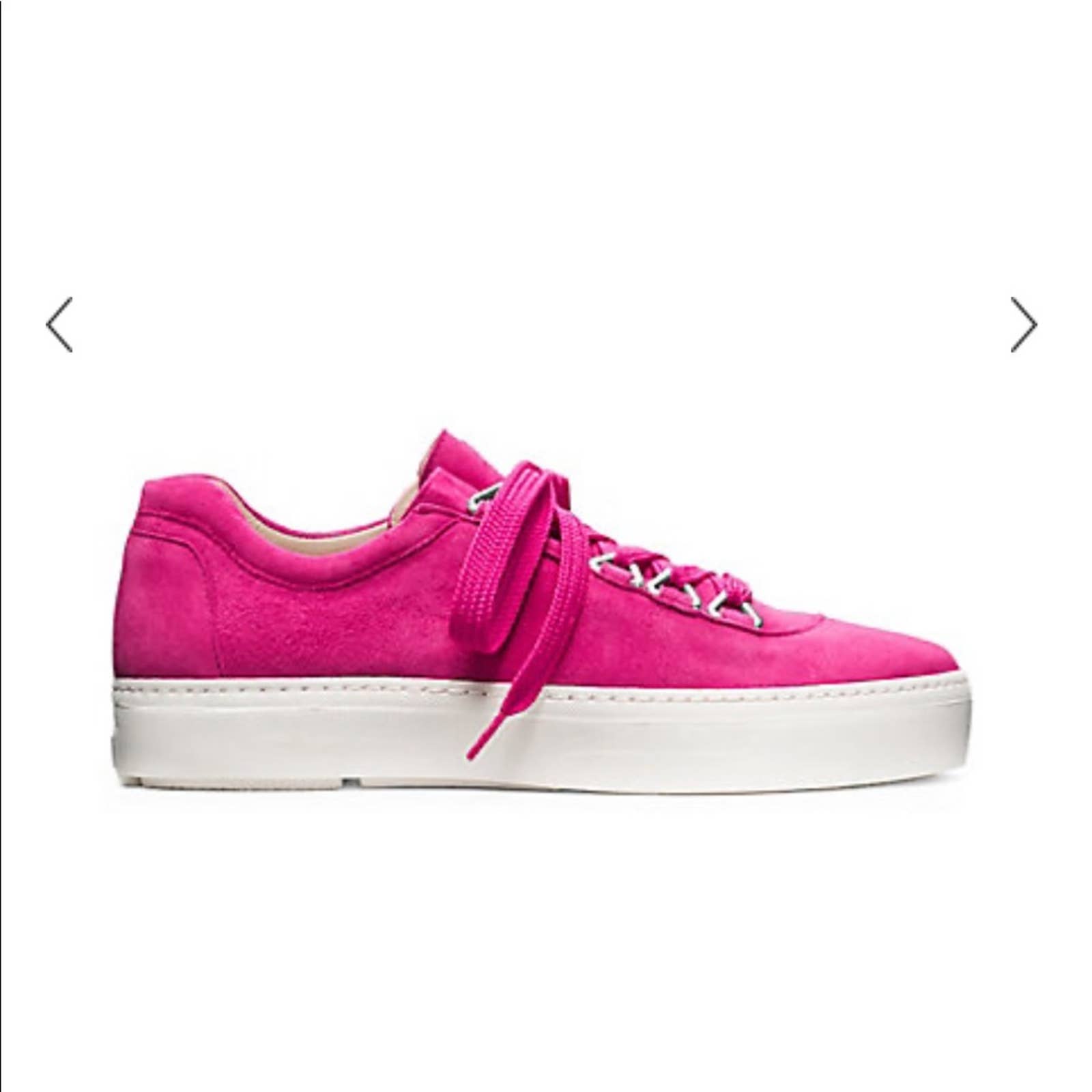 STUART WEITZMAN Women's Geranium Pink Suede Low Top Gaming Sneakers sz 6.5
