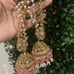 Pakistani Nauratan earrings in pink