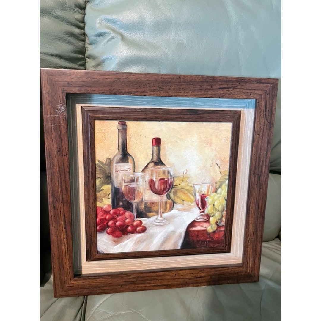 Lot of 3 Wine Art Pieces