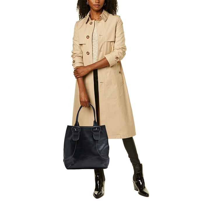 Cole Haan Contrast Stitch Leather Large Tote