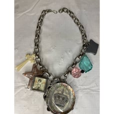 Vintage Custom Charm Chunky Necklace Funky Boho Hand Crafted