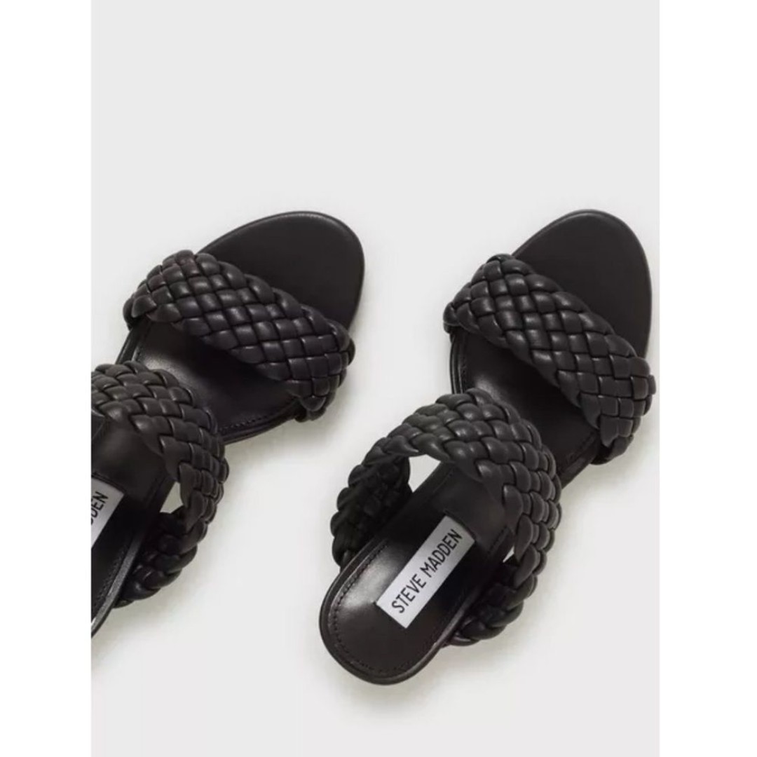 NWOT Steve Madden Daphnee Braided Block Heel Sandal, Black - Size 7