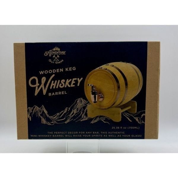 Wooden Keg Whiskey Barrel 750 ml Mini Genuine Adventure Is Out There Brand New