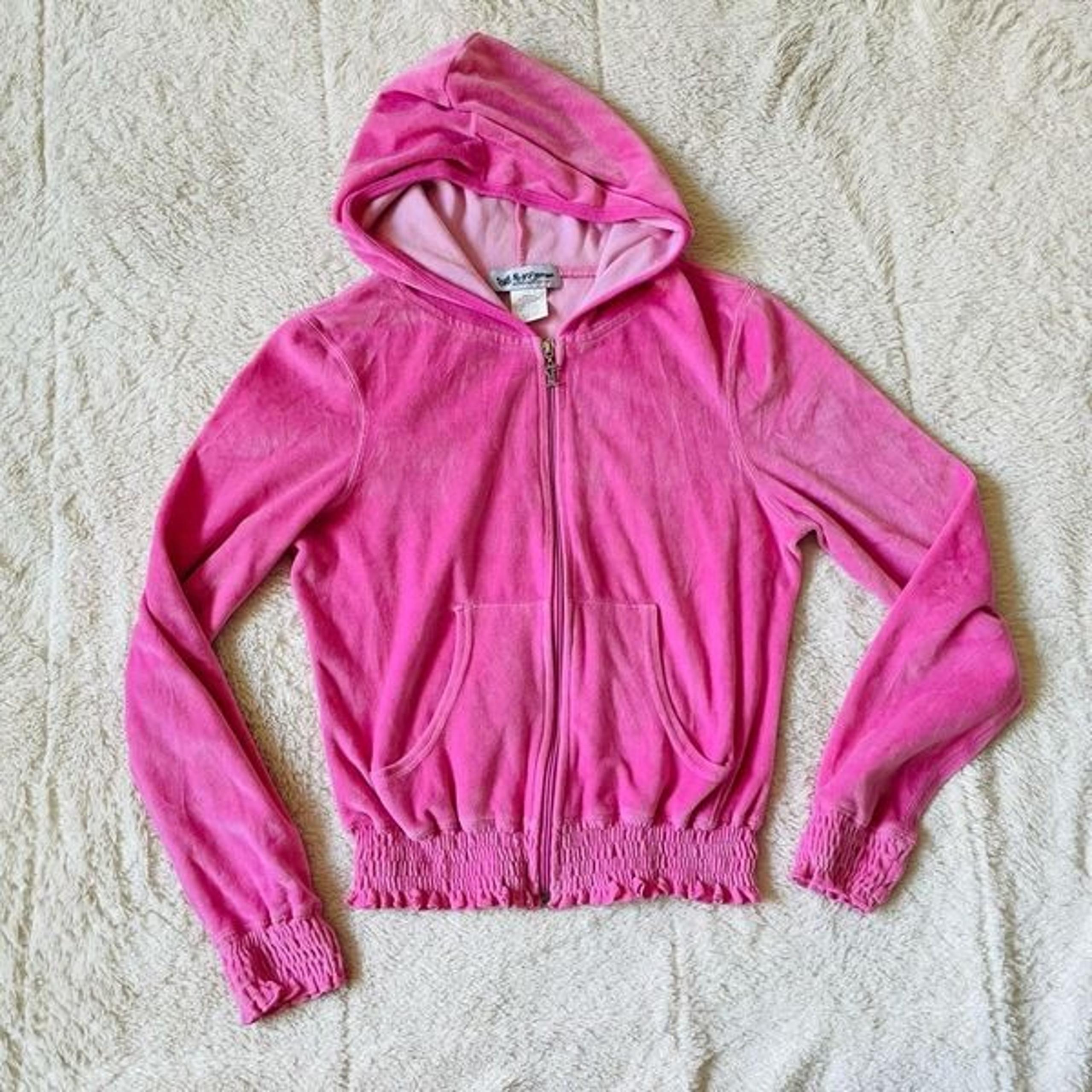 Vintage Y2K Self Esteem Bubblegum Pink Cinched Zip Up Sweatshirt