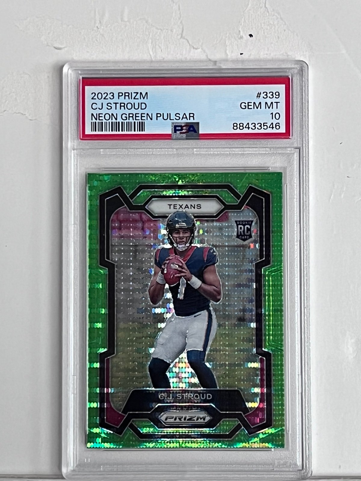 CJ Stroud Rookie Neon Green Pulsar Prizm PSA graded 10 gem Mint