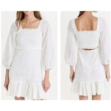 Veronica Beard White Denise Mini Dress Size S Graduation Sorority Romantic 398