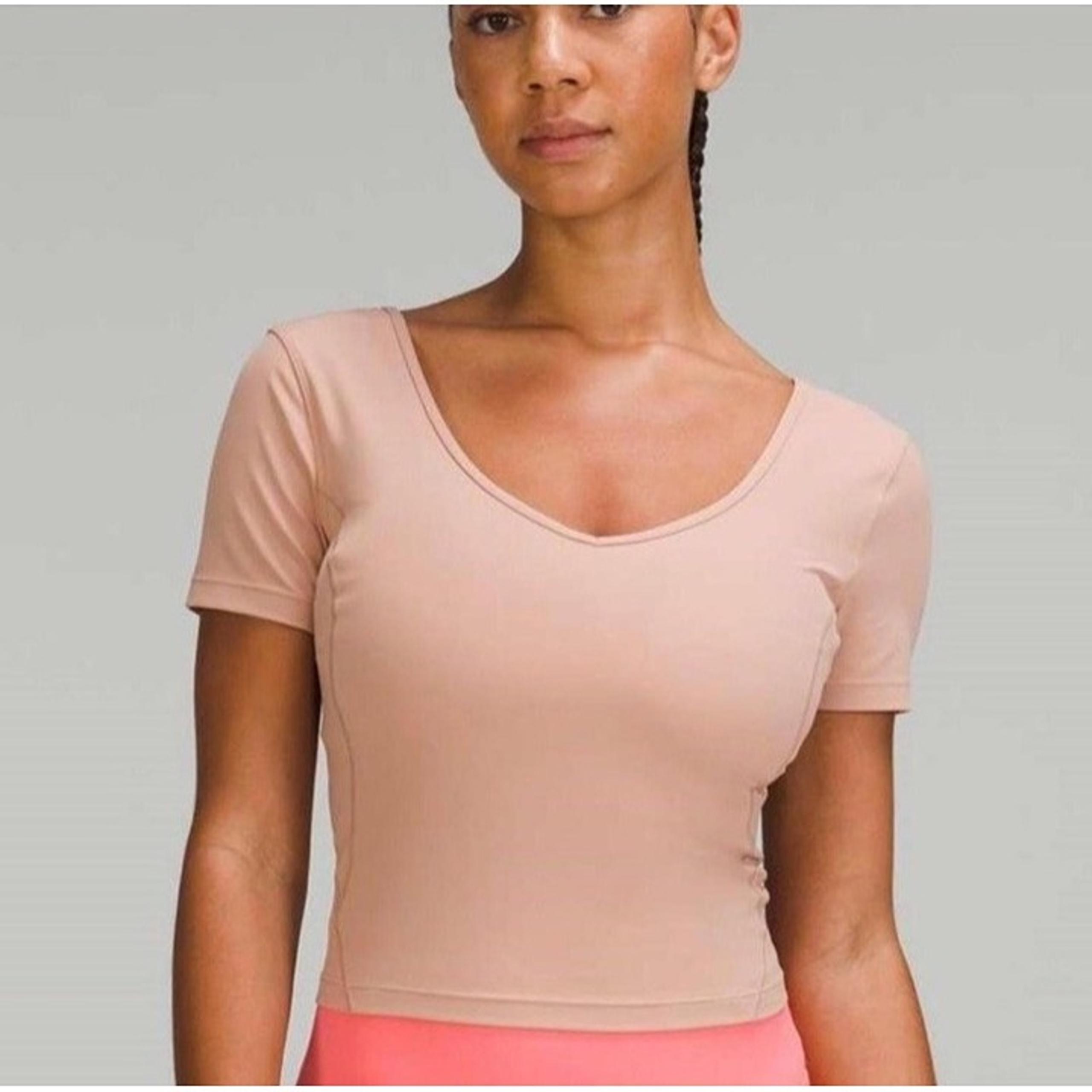 Lululemon Align T-shirt Pinky Beige Womens Small Activewear Yoga Fitness Workout