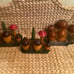 Lot vintage ukrainian wood mushroom moss display folk art cottage core Rare!!!