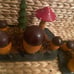 Lot vintage ukrainian wood mushroom moss display folk art cottage core Rare!!!