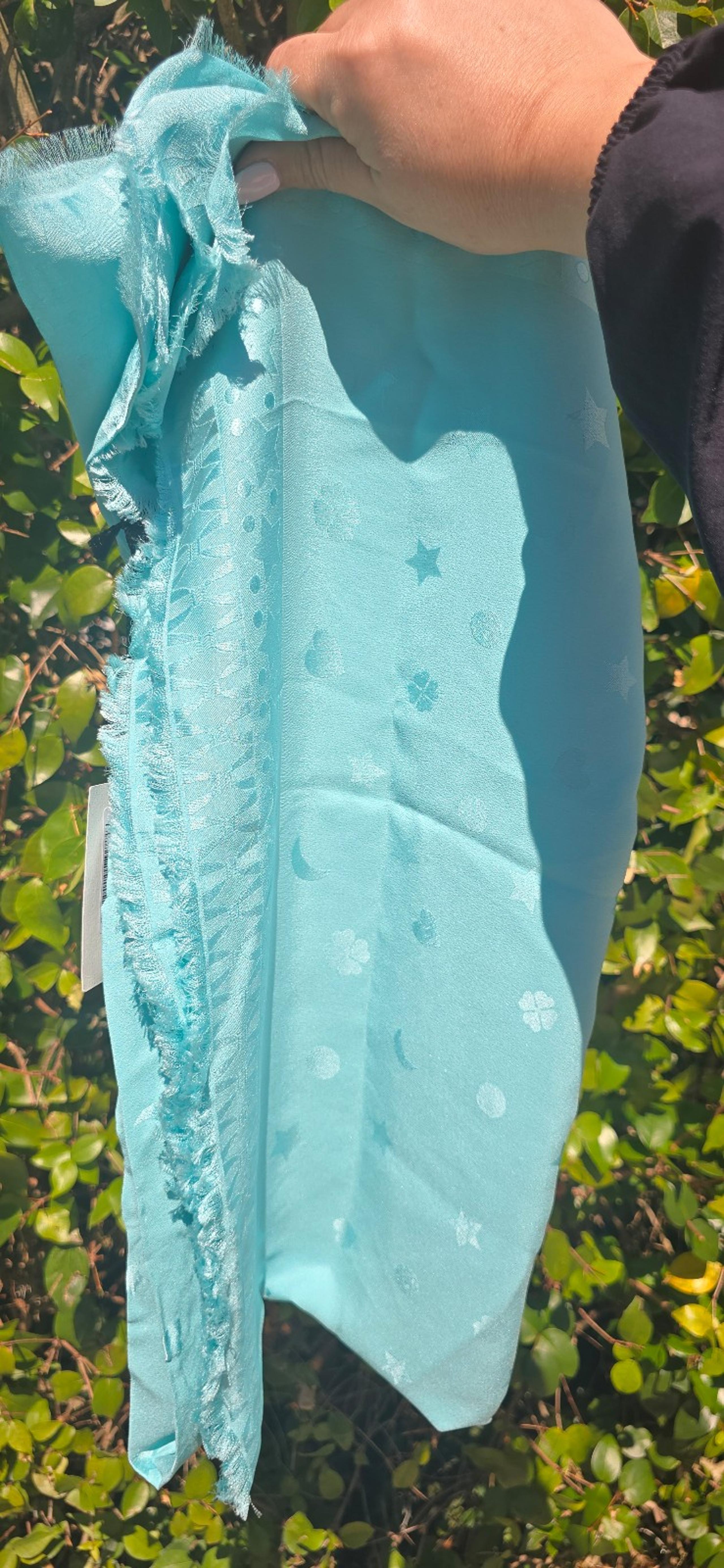 GUCCI Silk Scarf  embroidered w- hearts/stars/clovers/half moons AUTHENTIC NEW