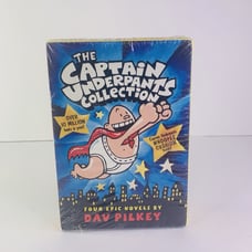 CAPTAIN UNDERPANTS 4 Book Set & Whoopie Cushion by Dav Pilkey 2000 NEW Sealed