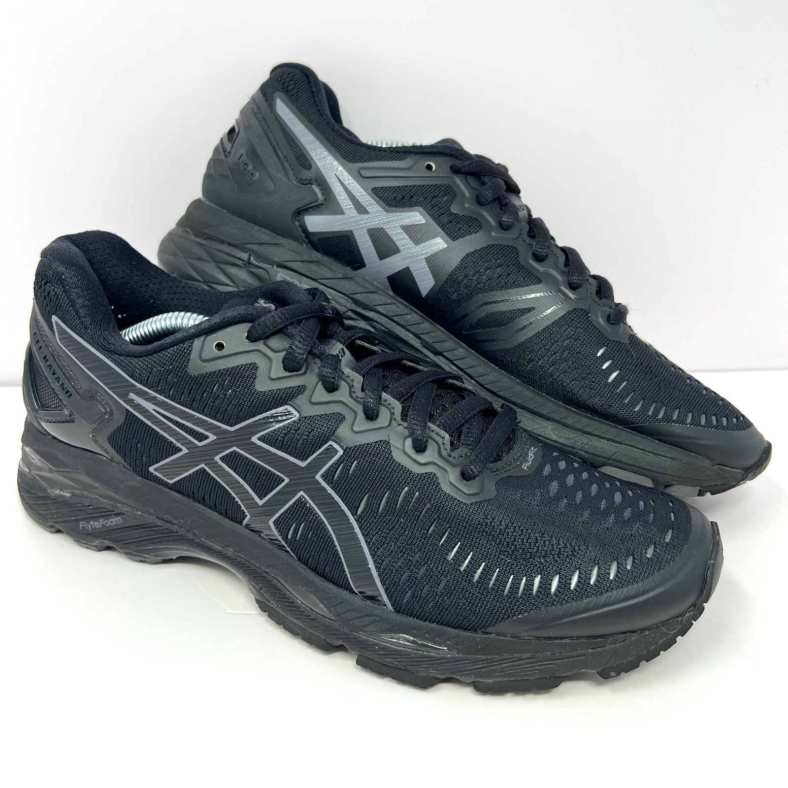 Asics Women’s Gel Kayano 23 Running Shoe Sz 7.5 Triple Black Sneaker T696N GUC