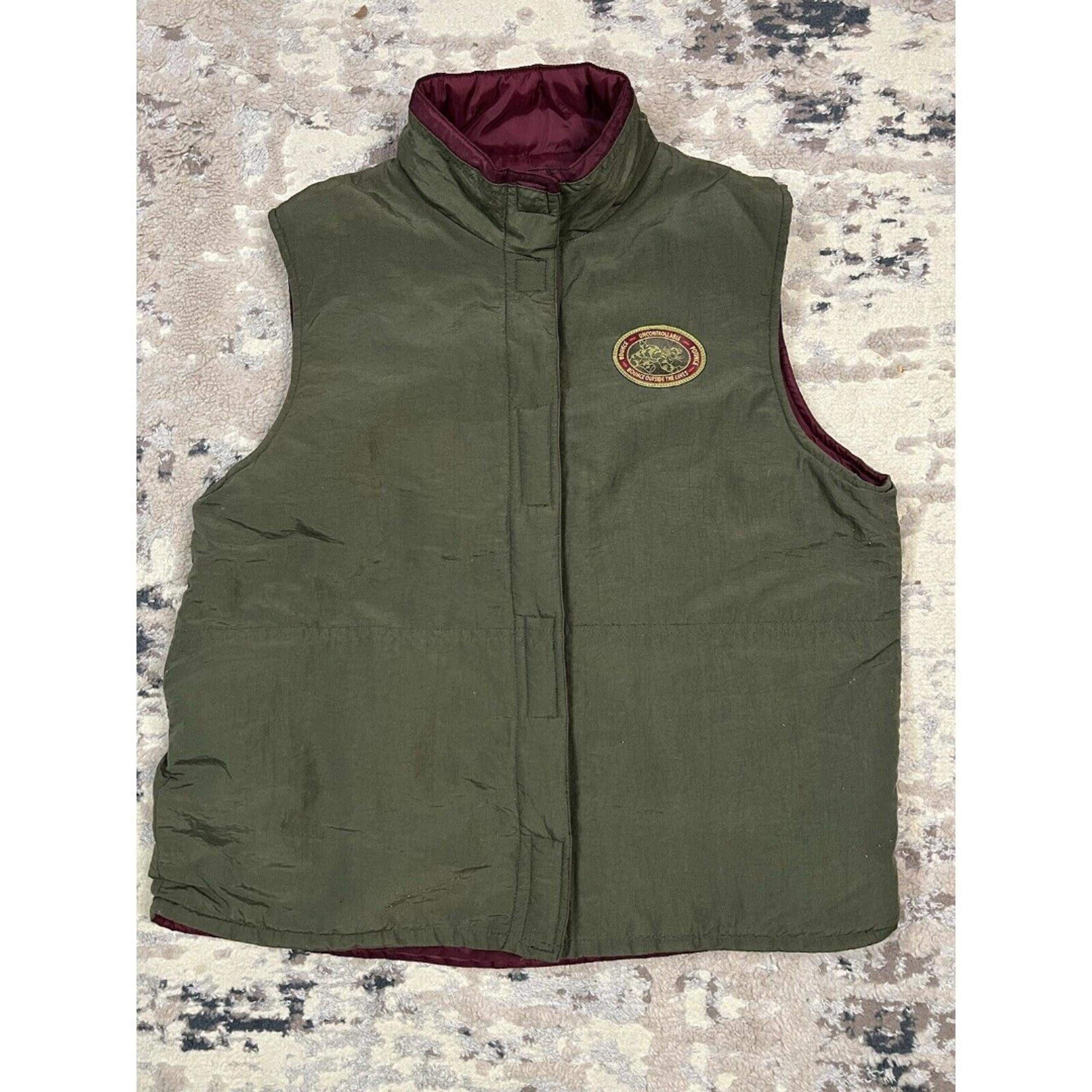 Winnie the Pooh Tigger Vest Womens Size Medium Green Disney Quilt Lined Puffer