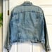 VTG Levis 70505 0217 Denim Trucker Jean Jacket Mens XL Red Tab Distressed