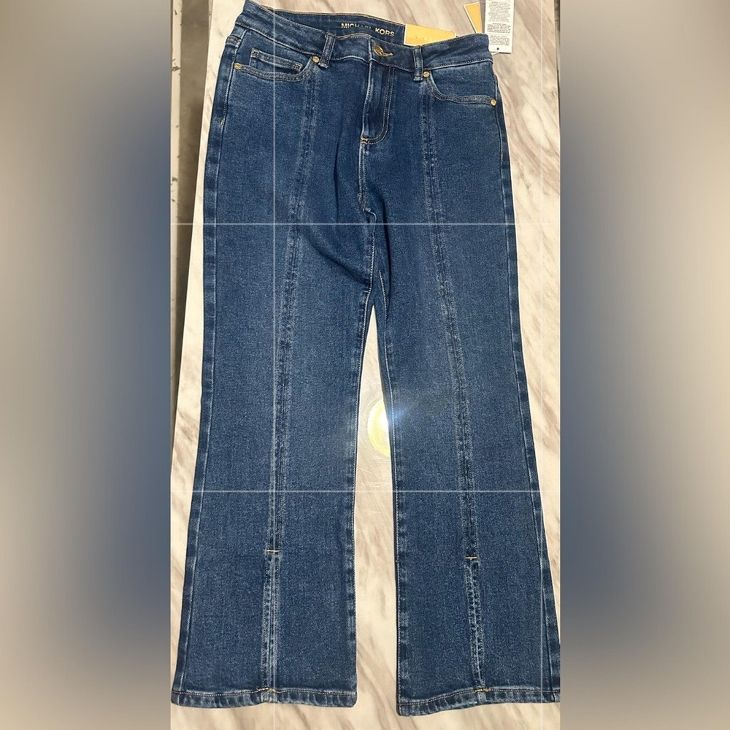 Michael Kors Blue Flare Wide Leg Jeans size 4 -NWT