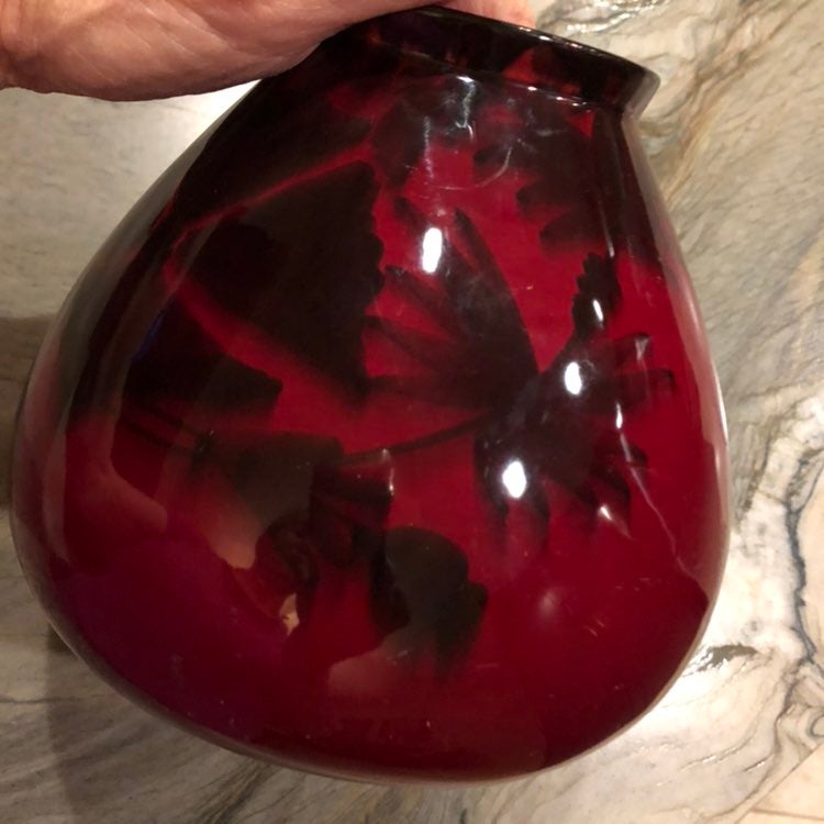 St Lucas Maarssen Holland Red Flame Floral Vase