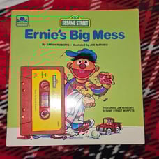 SESAME STREET Ernie's Big Mess Read Along Book & Cassette Tape [1983]