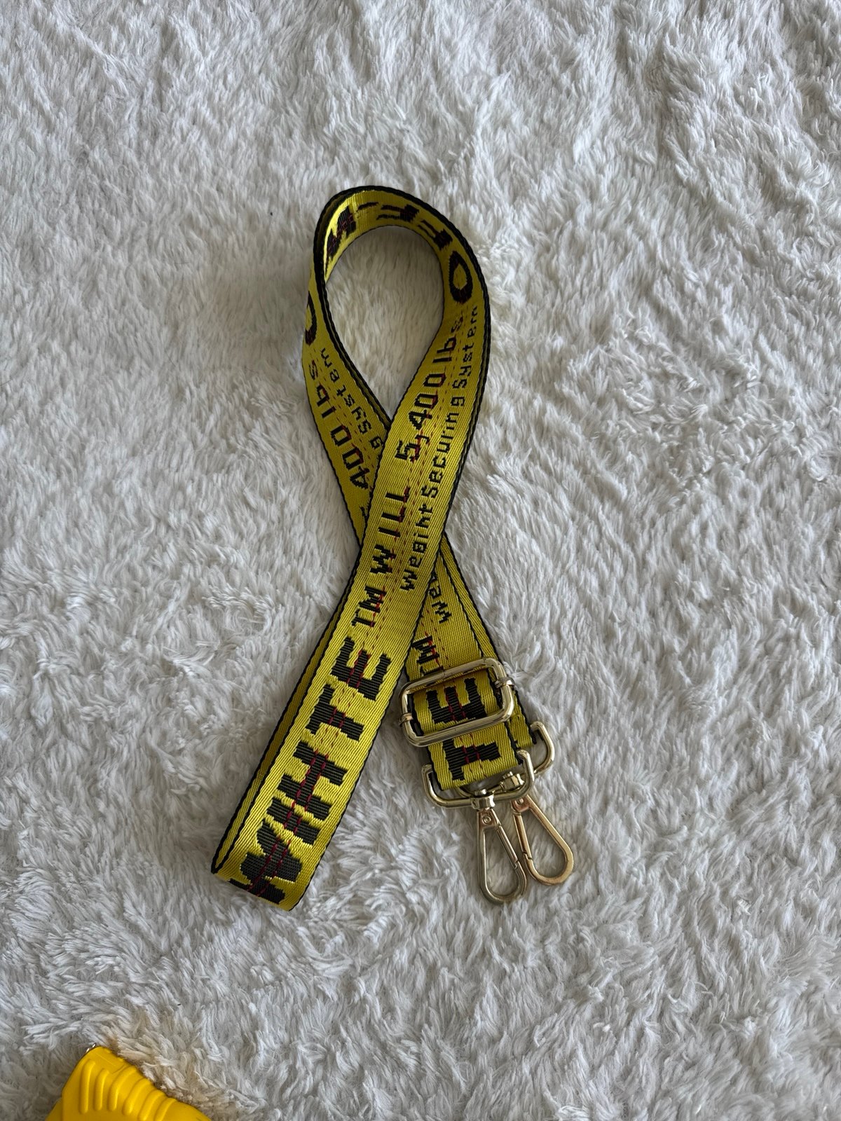 Off-White Industrial Yellow Strap - “WIHTE” Design