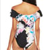 Trina Turk Swimsuit NWT Off Shoulder Floral One Piece Ruffled Womens Size 4 162