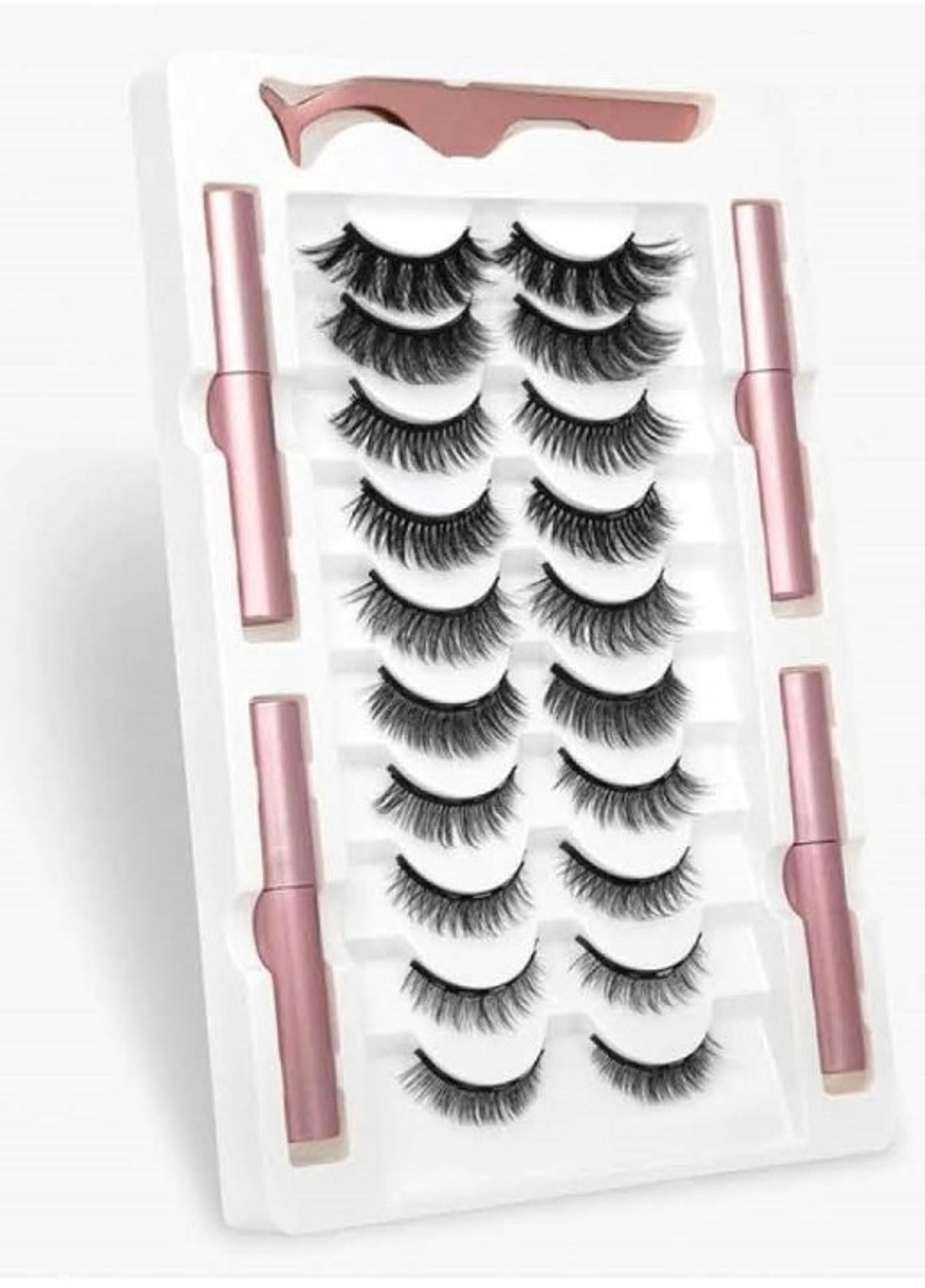 10 Pairs Eyeliner &  Magnetic Eyelashes -K7