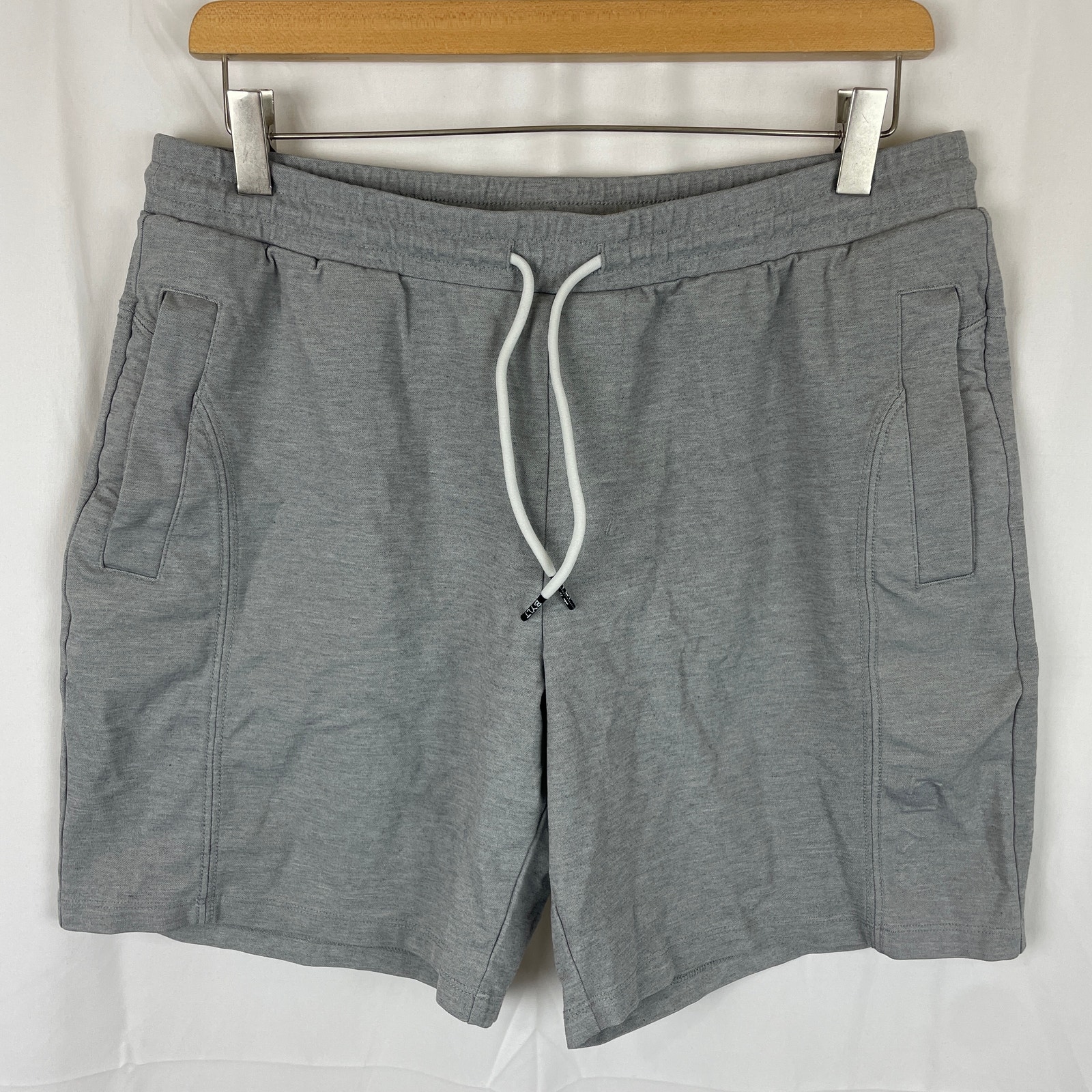 Bylt Premium Basics Jogger Shorts Gray Tie Elastic Waist Sweat Short Mens Size L