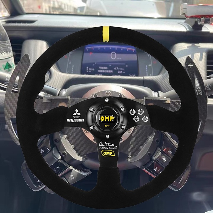 BRAND NEW 14 OMP WRC WORLD RALLY CHAMPION Racing Suede Black Steering Wheel