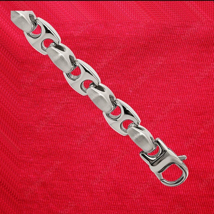 Stainless Steel Brushed and Polished 8.25 inch Bracelet