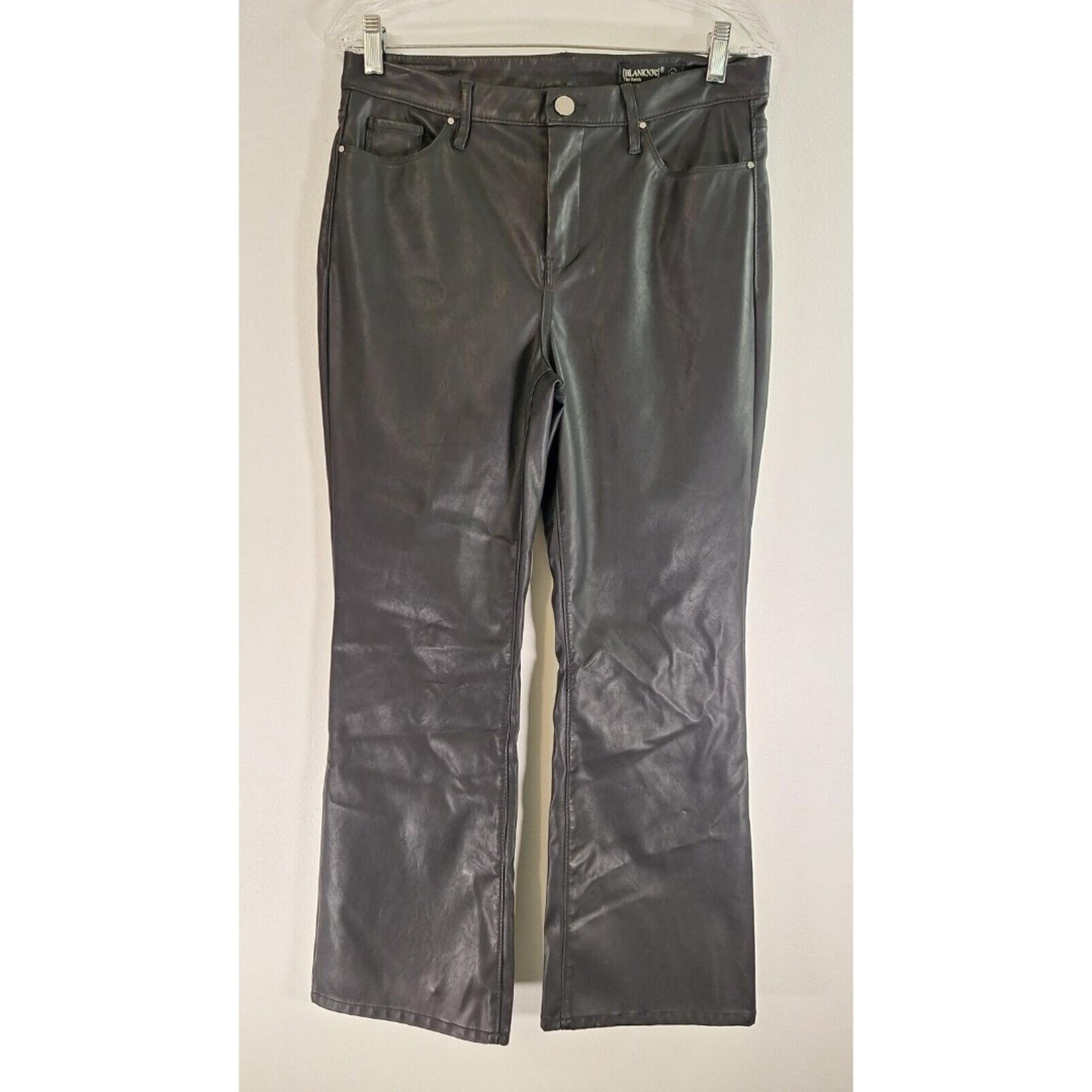 BLANK NYC "The Varick" Black Faux Leather Wide Leg Pants Women Sz 29 Goth Grunge