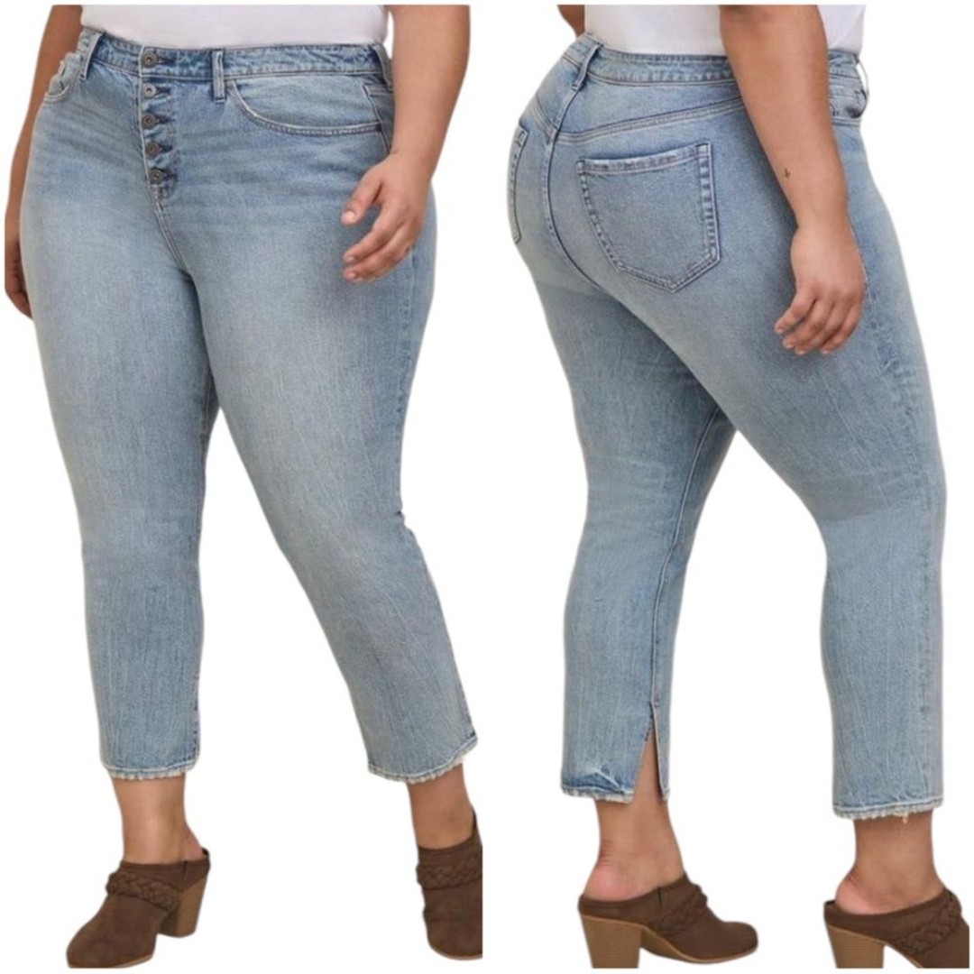 Torrid Mom Straight Vintage Stretch High-Rise Jean Button Fly Women's size 28