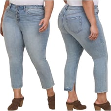 Torrid Mom Straight Vintage Stretch High-Rise Jean Button Fly Women's size 28