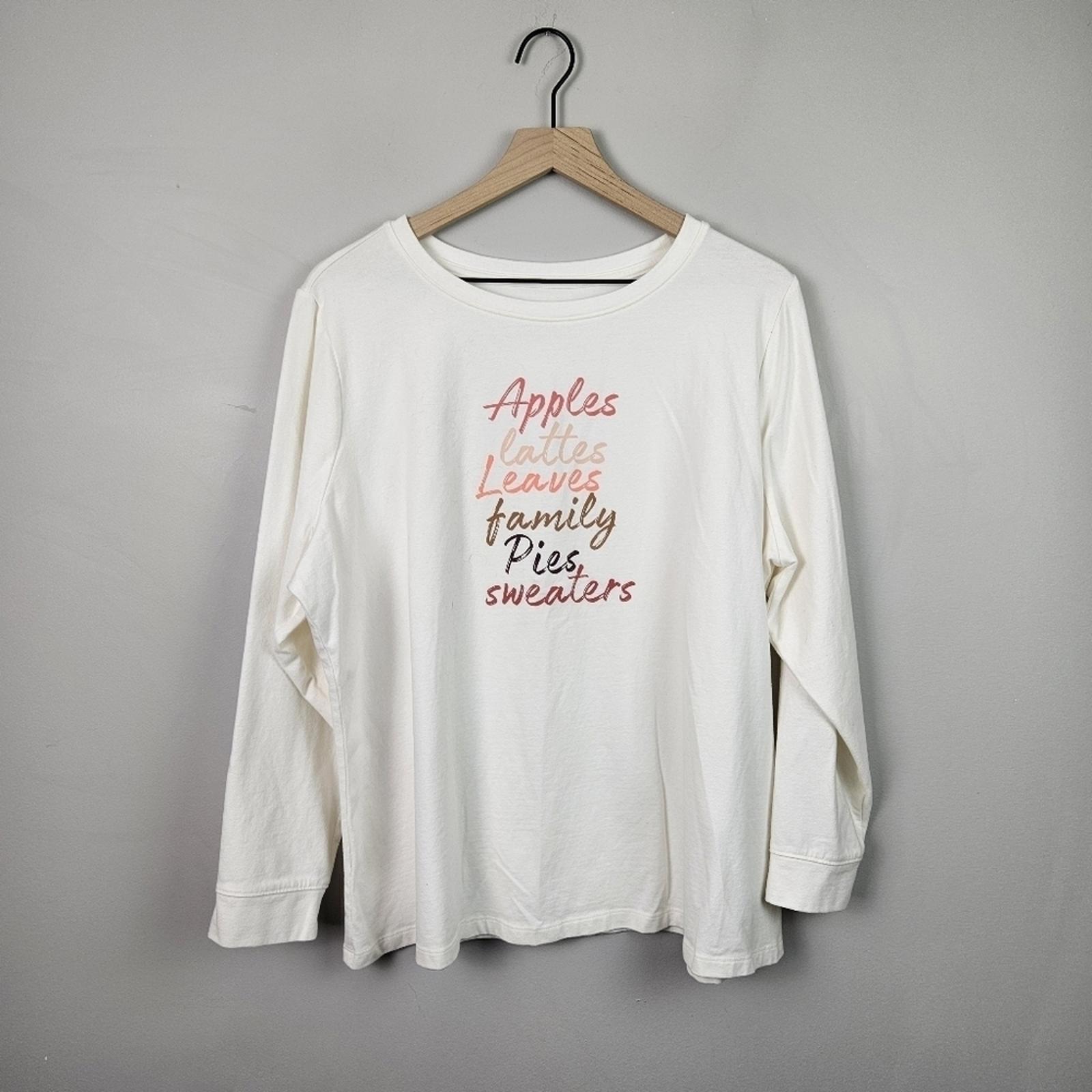 Denim and Company Autumn Themed Top Blouse Women Plus Size 2X