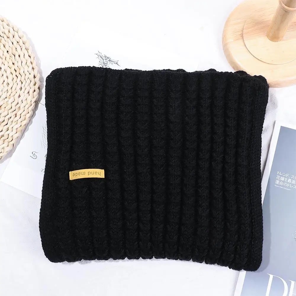Fashion Women Men Winter Warm Knitted Scarf Solid Color Outdoor Thickened Necker
