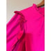 J. Crew XXL Ruffle Sleeve Top Fuschia Hot Pink Satin Crepe Feminine Coquette New