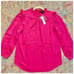 J. Crew XXL Ruffle Sleeve Top Fuschia Hot Pink Satin Crepe Feminine Coquette New
