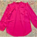 J. Crew XXL Ruffle Sleeve Top Fuschia Hot Pink Satin Crepe Feminine Coquette New