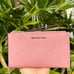 Michael Kors Jet Set Travel Large Double Zip Phone Wallet Primrose Pink