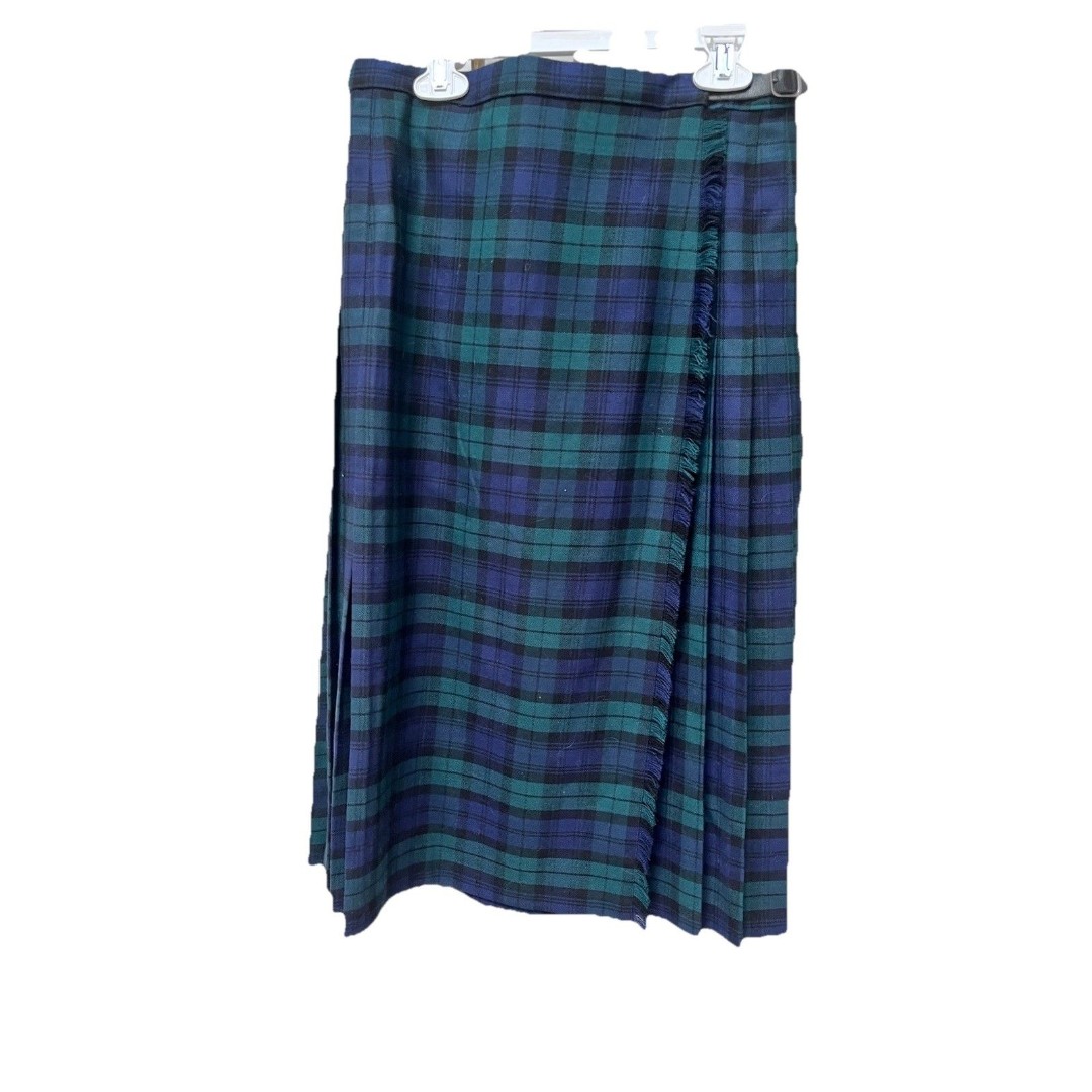 Highland Home Industries Scotland Tartan Plaid Pleated Skirt Kilt Girl's Sz 10