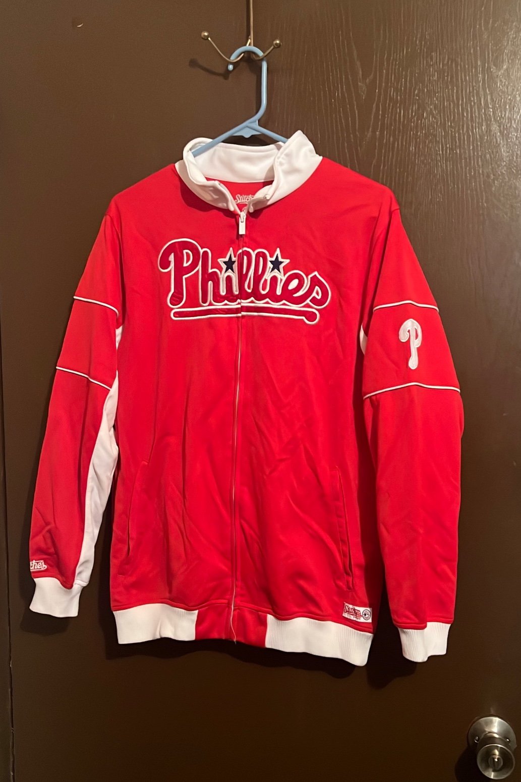 MLB Stitches Youth Sz L Philadelphia Phillies ZipUp Sewn Front Pockets Jacket