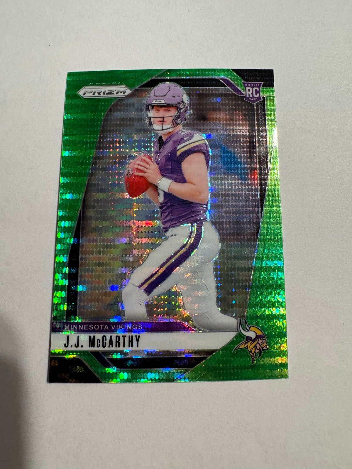 2024 J.J. McCarthy prizm rc green scope Minnesota Vikings