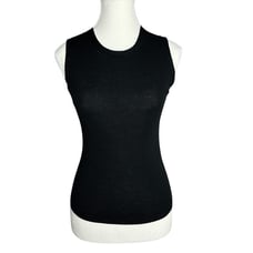 Everlane Women's NWT Black The Ultrafine Merino Ribbed Shell Tank Sweater S/C23