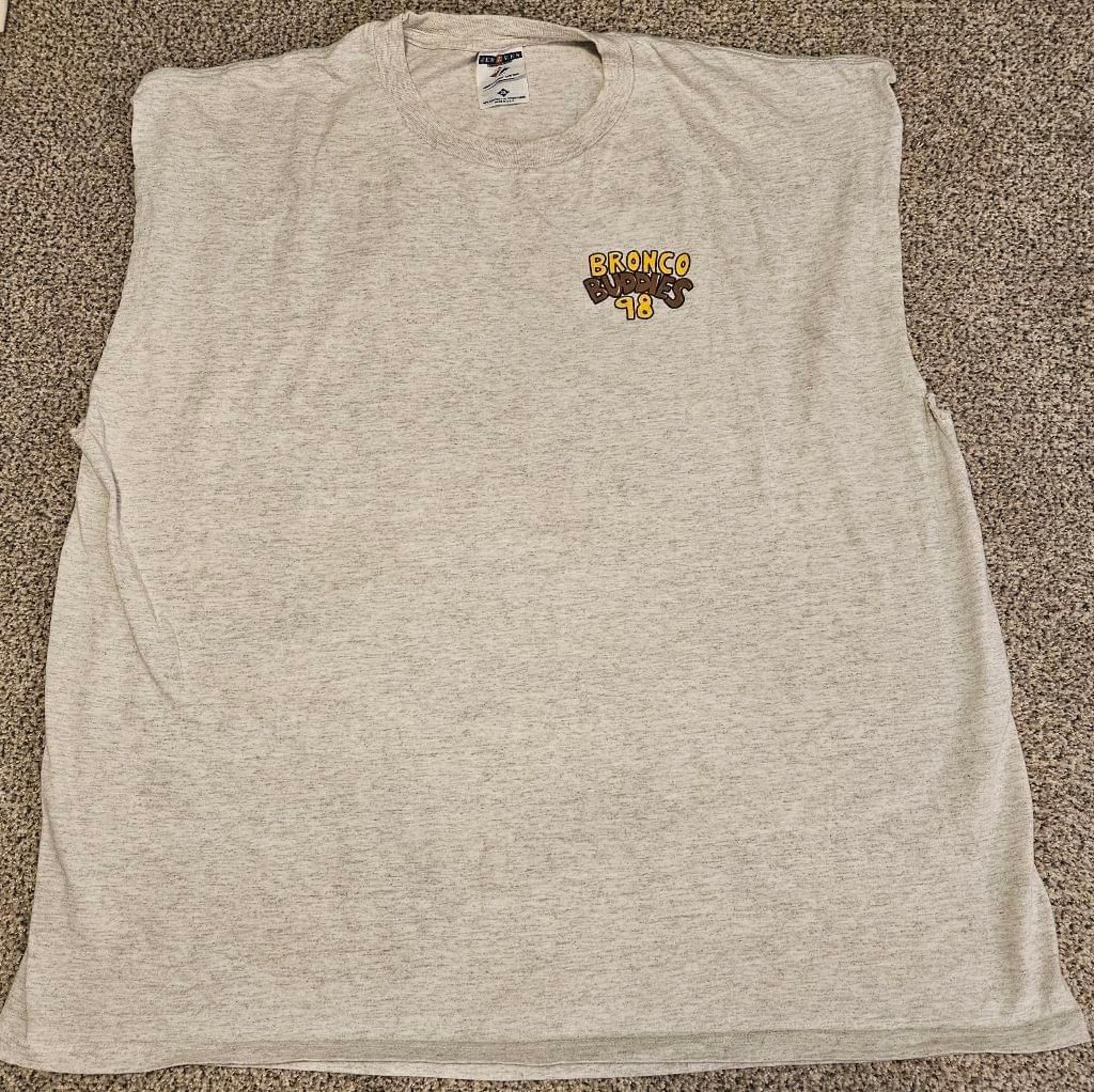 Western University Bronco Buddies '98 Jerzees Grey Muscle Tee Size 2XL