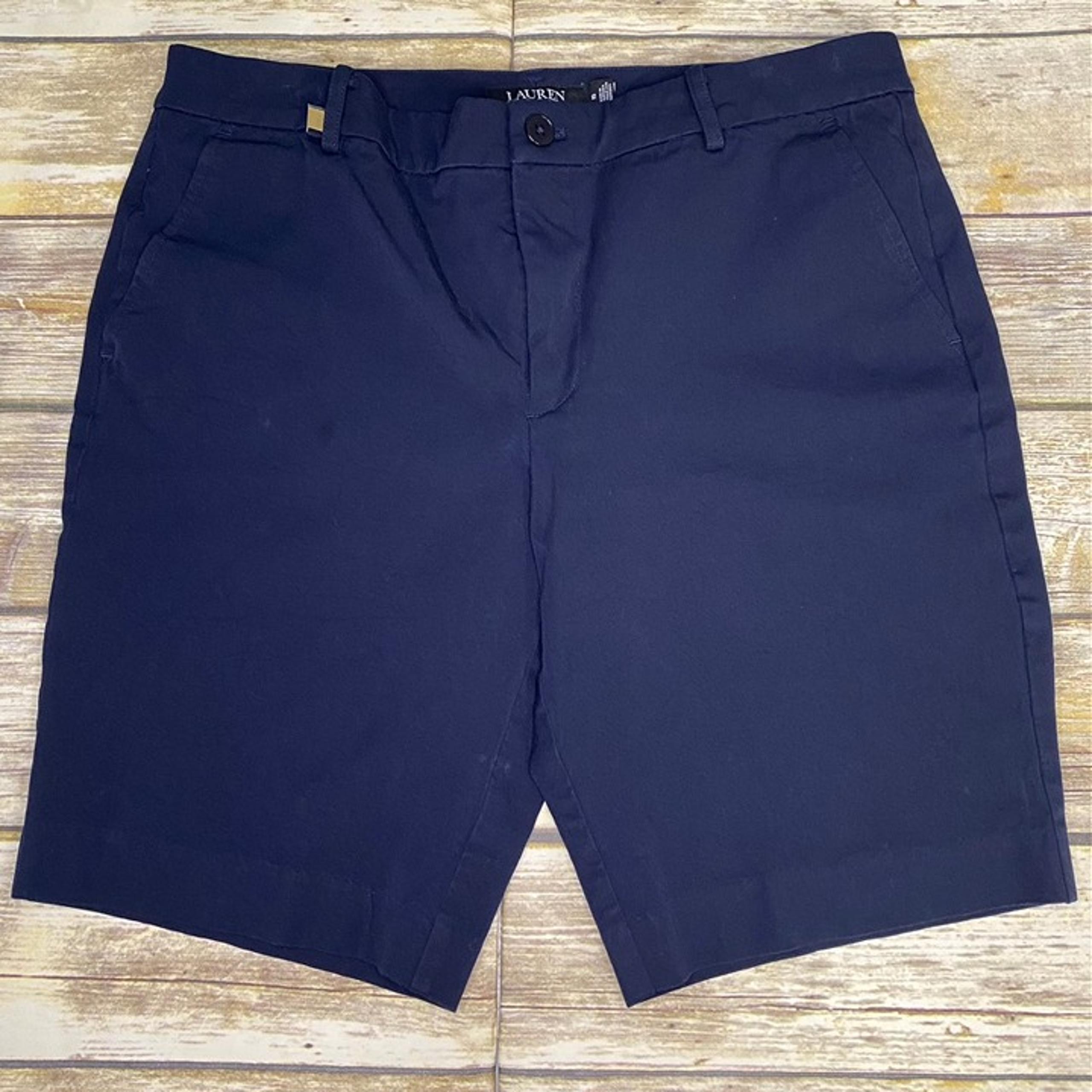NWOT LAUREN Ralph Lauren Women's Nautical Navy Chino Shorts Size 12